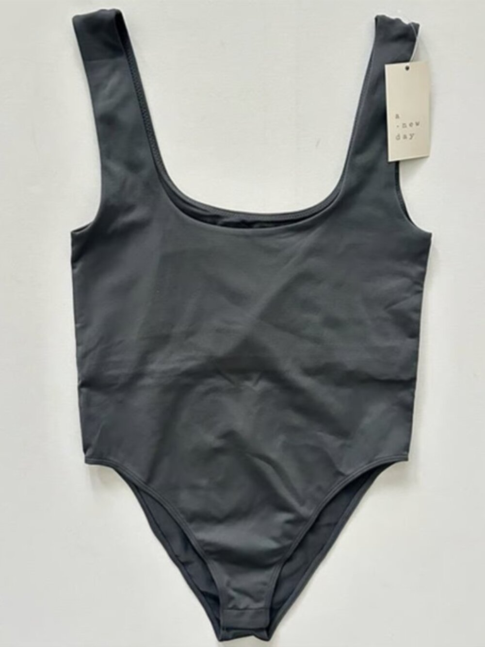 Women's Seamless Tank Bodysuit Light Grey LG Slim Fit- NWT